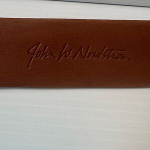 Men’s Brown Leather Belt Woven Detail Nordstrom 34